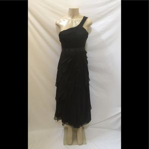 Adrianna Papell Size 2 Black One Shoulder Dress